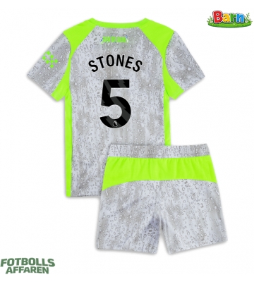Manchester City John Stones #5 Tredjeställ Barn 2025-26 Kortärmad (+ Korta byxor)